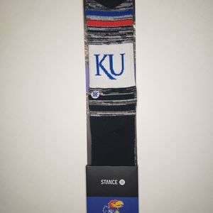 Stance Mens College Kansas Varsity Crew Socks Lrg